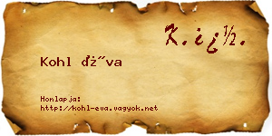 Kohl Éva névjegykártya