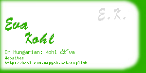 eva kohl business card